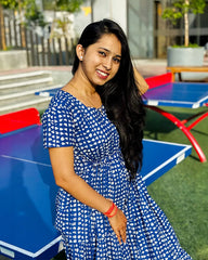 Indigo blue cotton Gown