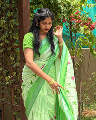 Light Green Mangalagiri Saree