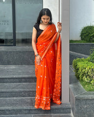 Orange Mangalagiri Saree