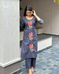 Grey Dhabu Cotton Co ord Set