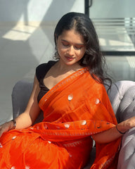 Orange Mangalagiri Saree