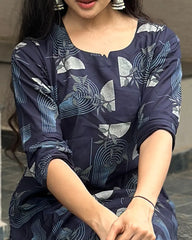 Dark Blue Rayon Co-ord Set