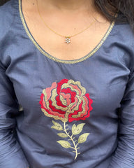 Grey Dhabu Cotton Co ord Set