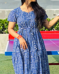 Indigo blue cotton Gown