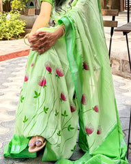 Light Green Mangalagiri Saree