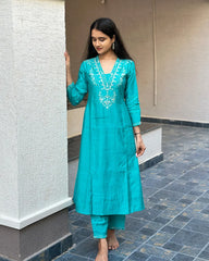 Bright Blue Muslin Co-Ords