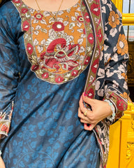 Peacock Blue Kalamakari Set