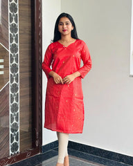 Orange Silk Kurti