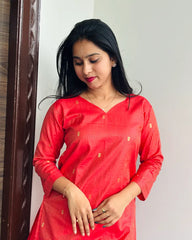 Orange Silk Kurti