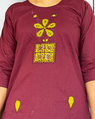 Maroon Grace Cotton Co-Ord Set