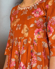 Rust Orange Vatican Gown