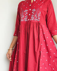 Maroon Flow Anarkali