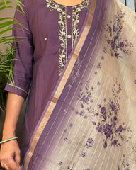 Burgundy Silk Kurta