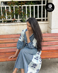 Grey & Indigo Cotton Gown