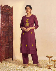 Maroon Grace Cotton Co-Ord Set