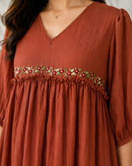 Brown Mulchanderi Gown