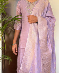 Banarasi Tissue Lavender Set