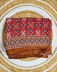 Ajrakh Mul Mul Cotton Sarees