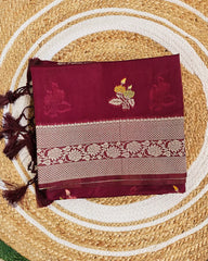 Chiniya Silk Brown Saree