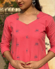 Light Pink Cotton kurti
