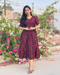 Brown Rawsilk Gown