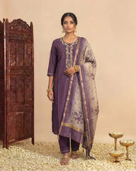 Burgundy Silk Kurta