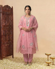 Light Pink Shimmer kurta set