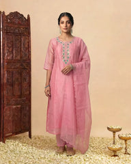 Light Pink Shimmer kurta set