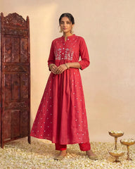 Maroon Flow Anarkali