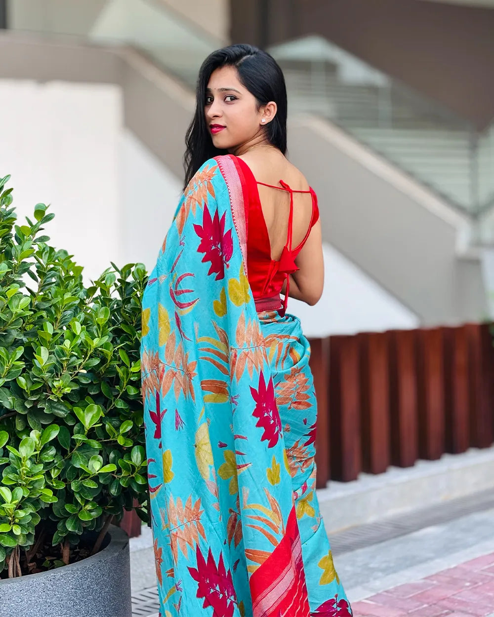 Blue Mangalagiri Saree