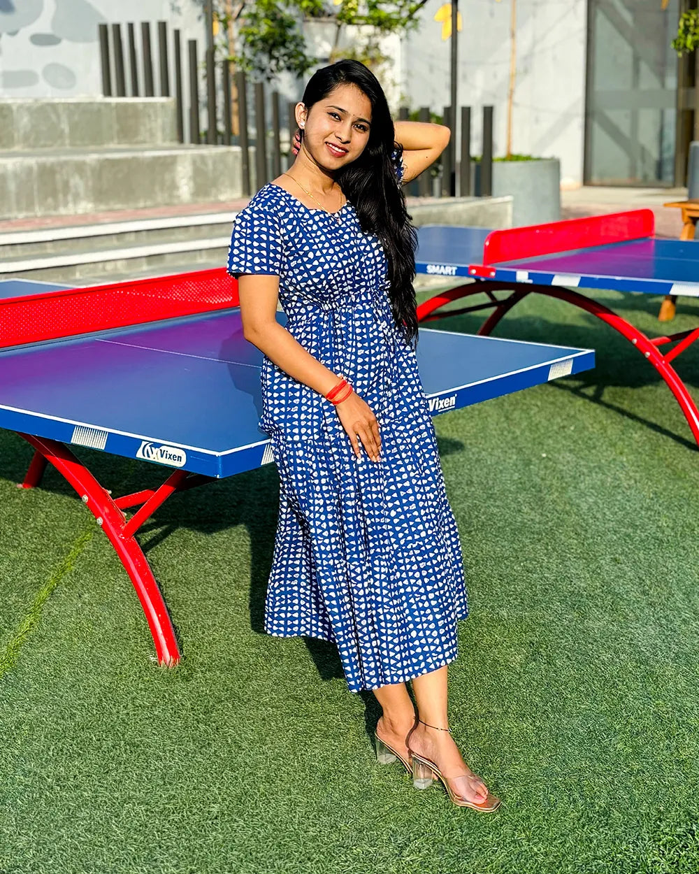 Indigo blue cotton Gown