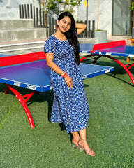 Indigo blue cotton Gown