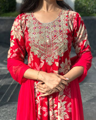 Crimson Flow Anarkali