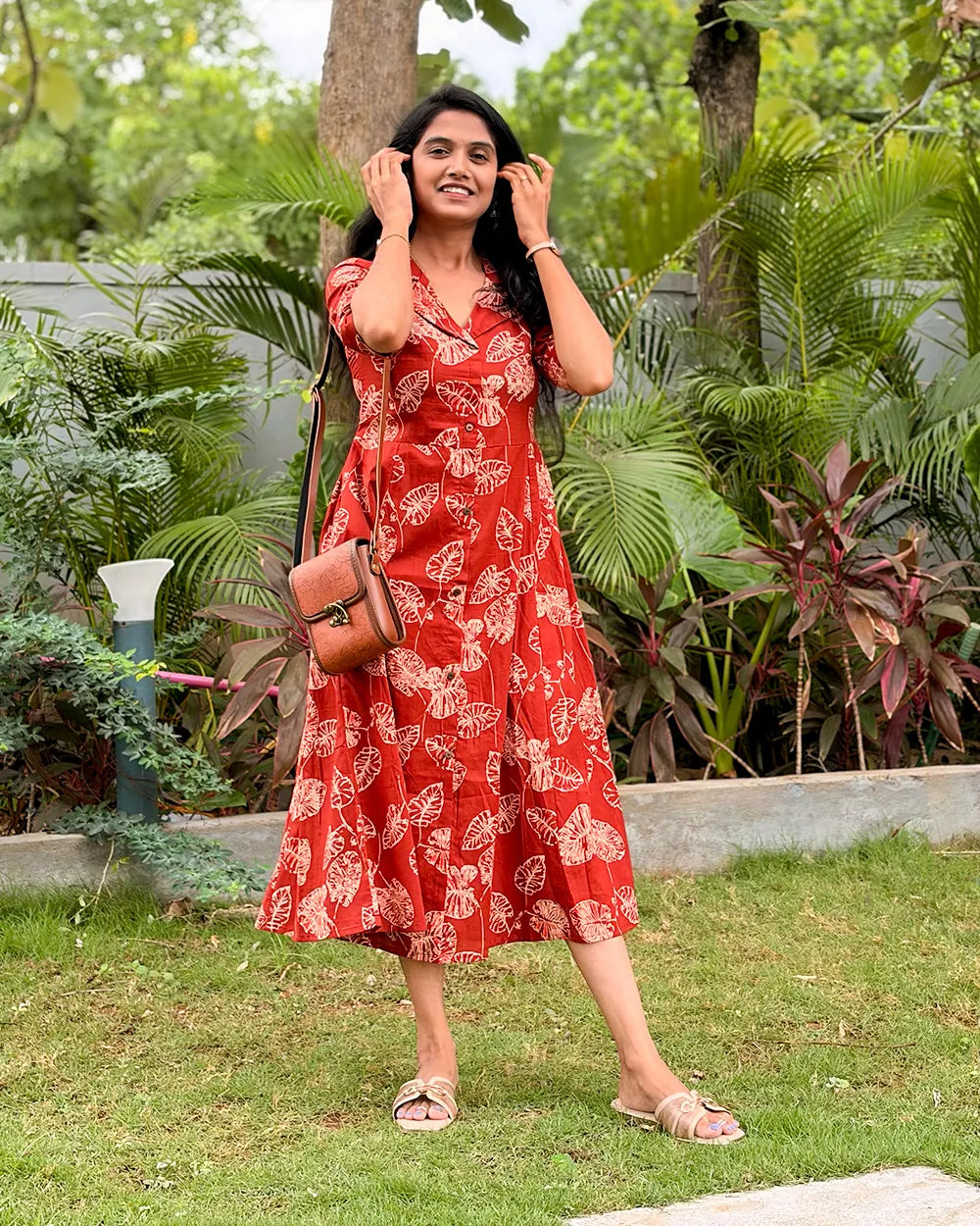 Rust Orange Muslin Gown