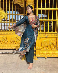 Peacock Blue Kalamakari Set