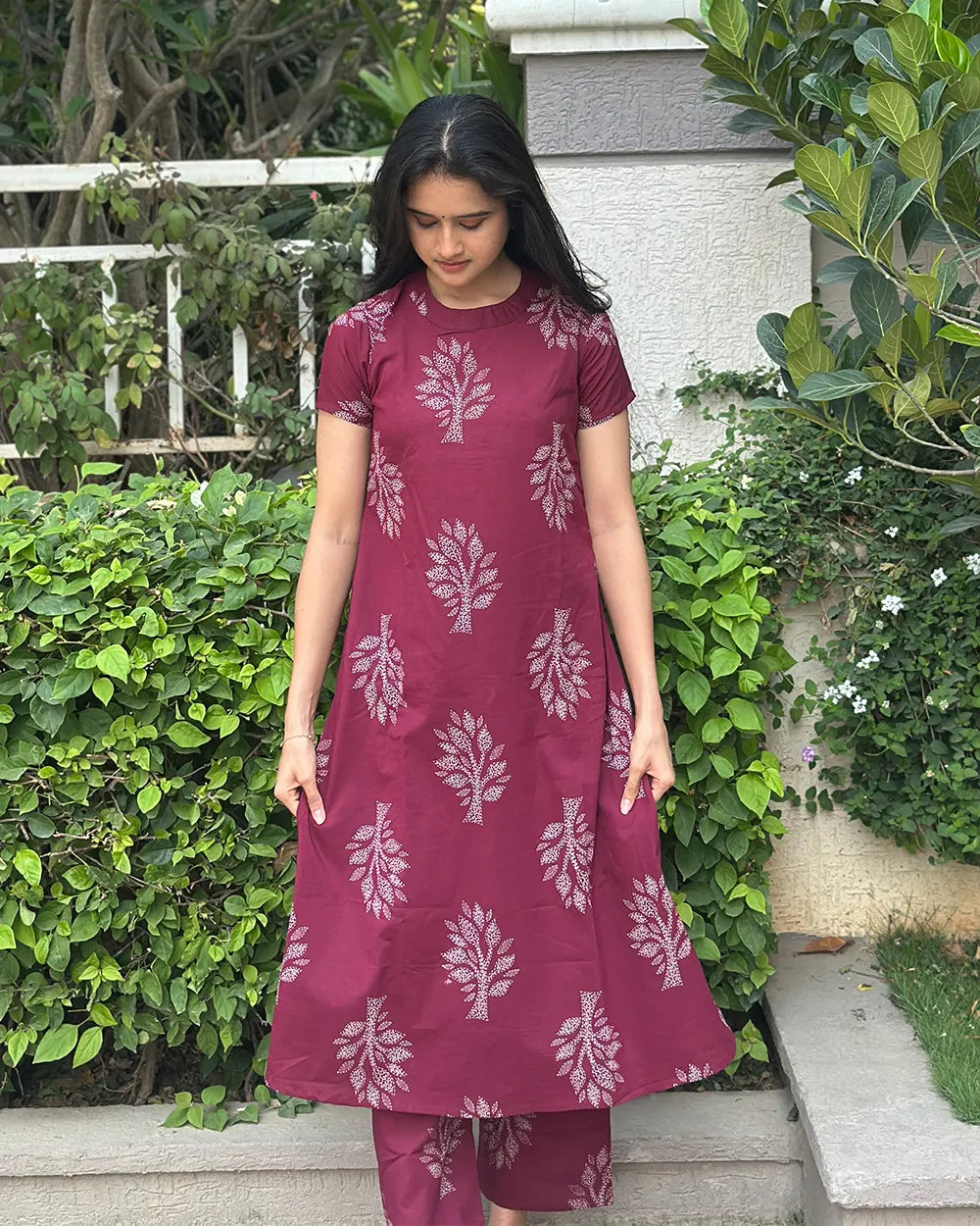 Purple Cotton Co-ord Sets