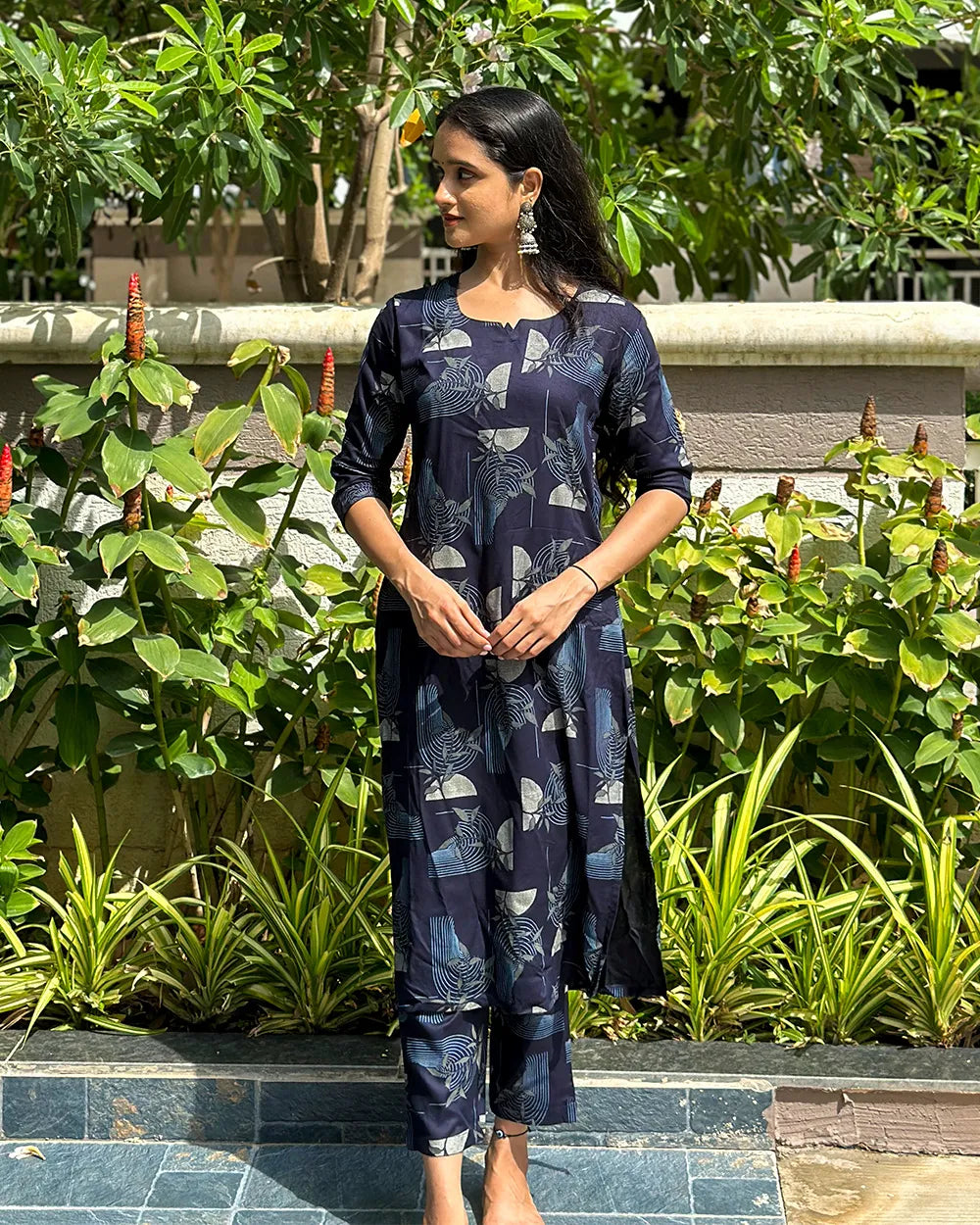 Dark Blue Rayon Co-ord Set