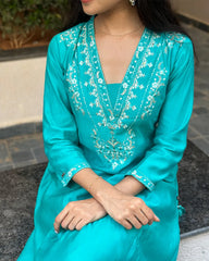 Bright Blue Muslin Co-Ords