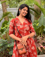 Rust Orange Muslin Gown