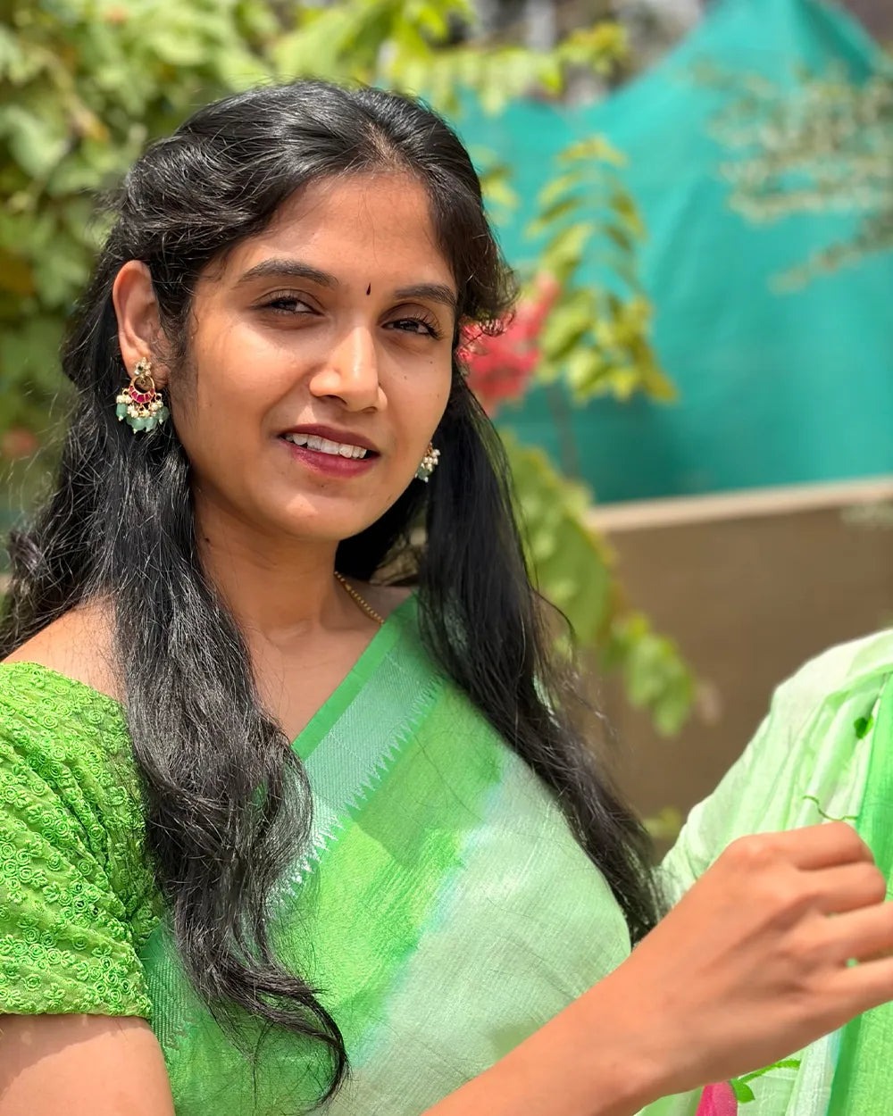 Light Green Mangalagiri Saree
