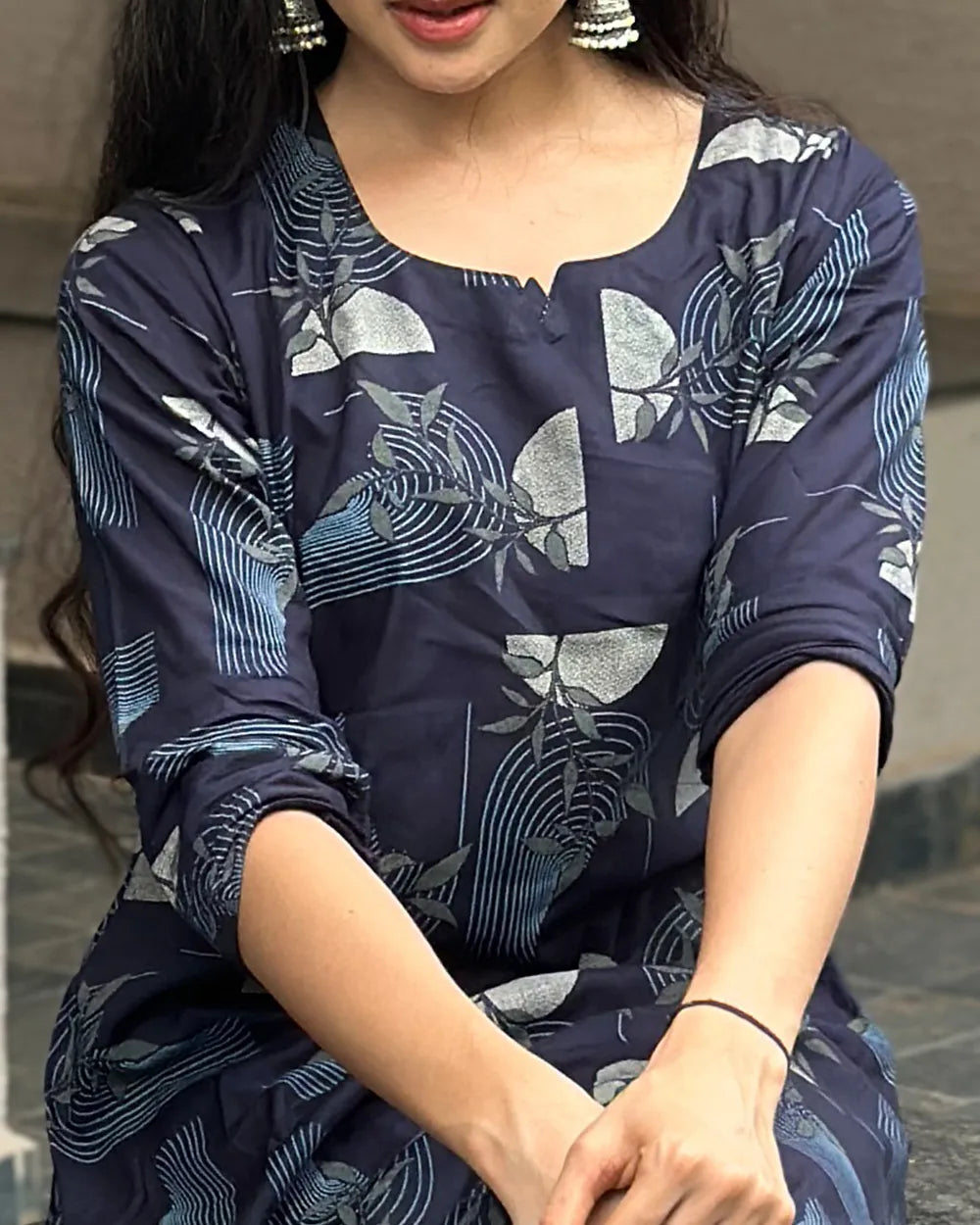 Dark Blue Rayon Co-ord Set