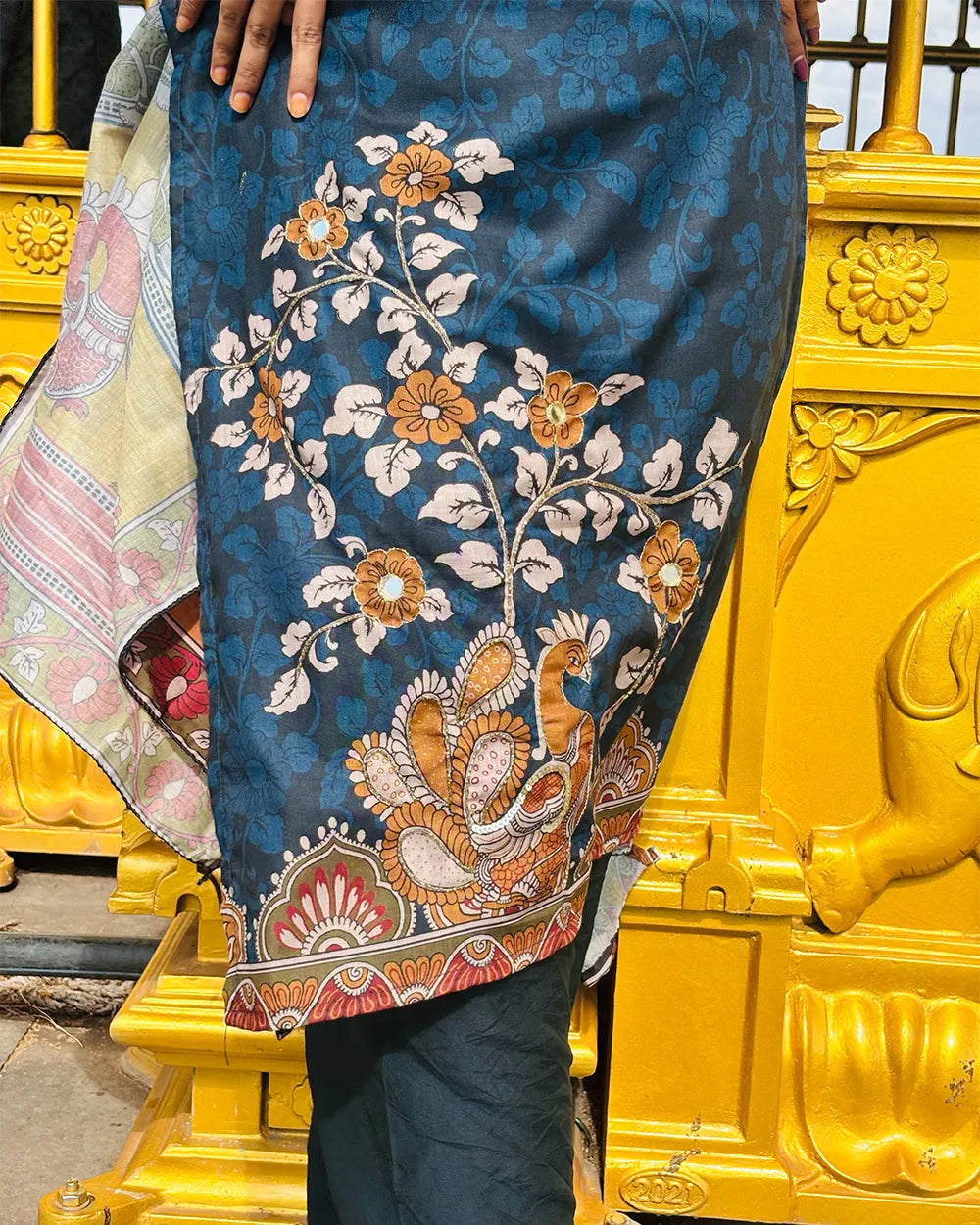 Peacock Blue Kalamakari Set
