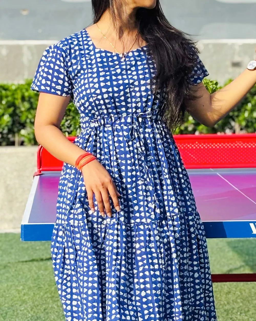 Indigo blue cotton Gown