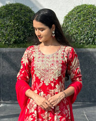 Crimson Flow Anarkali