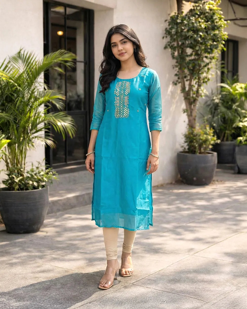 Blue Shimmer Kurti