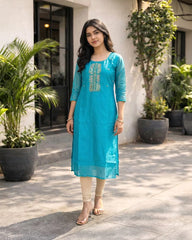 Blue Shimmer Kurti