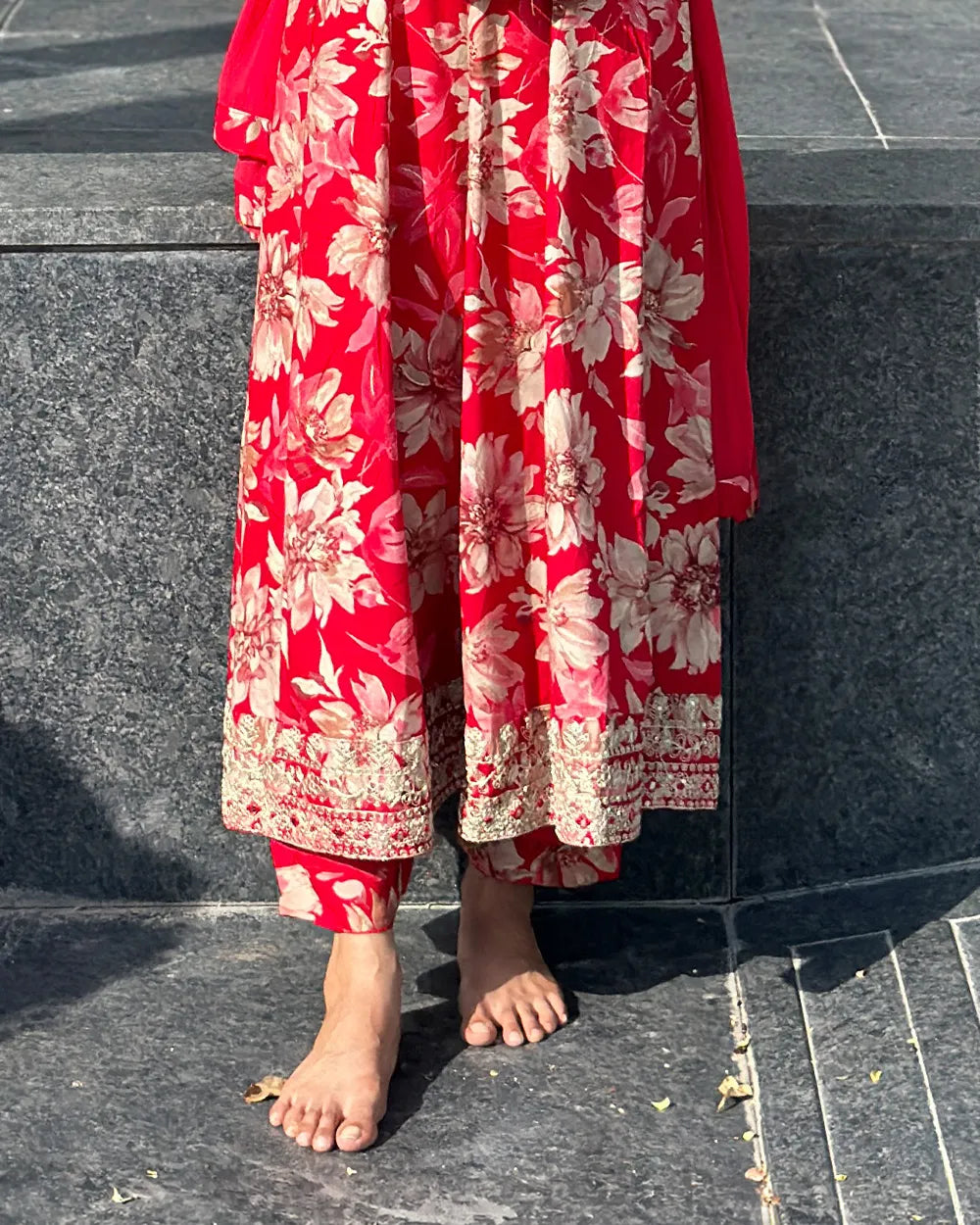 Crimson Flow Anarkali