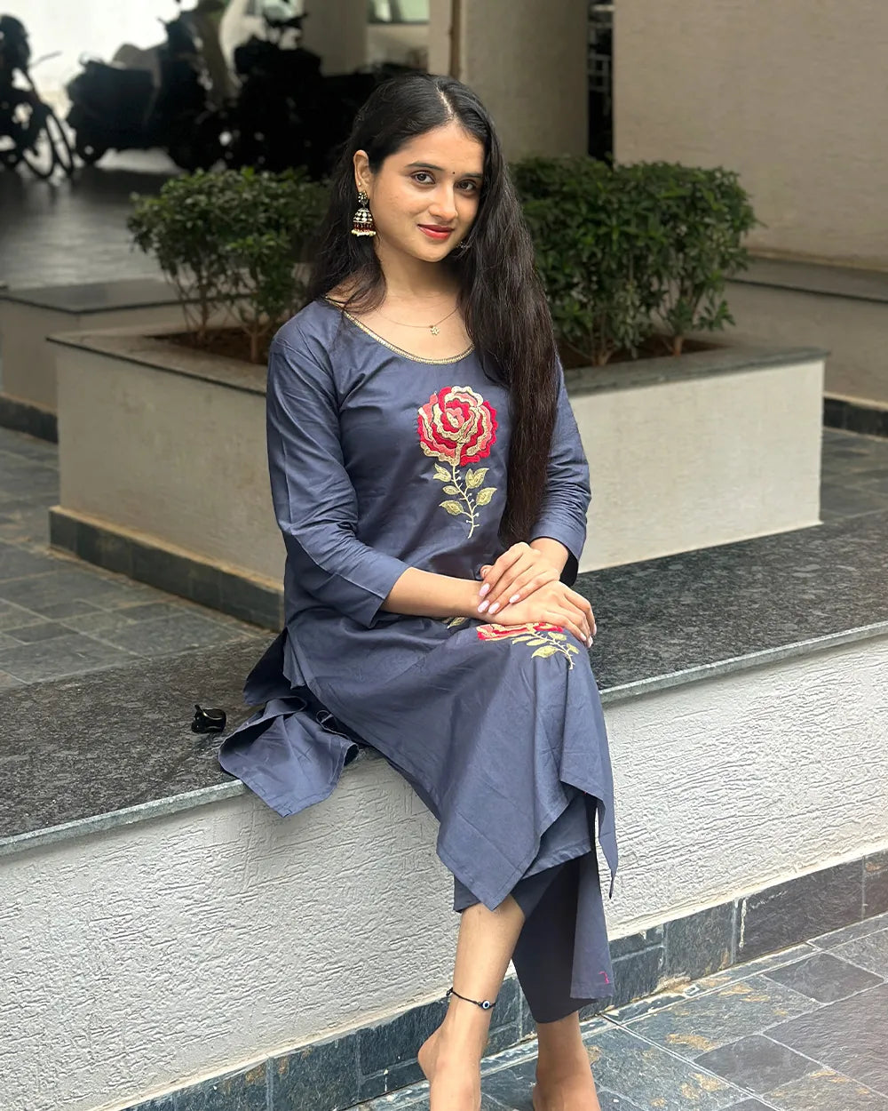 Grey Dhabu Cotton Co ord Set
