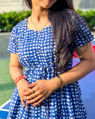 Indigo blue cotton Gown