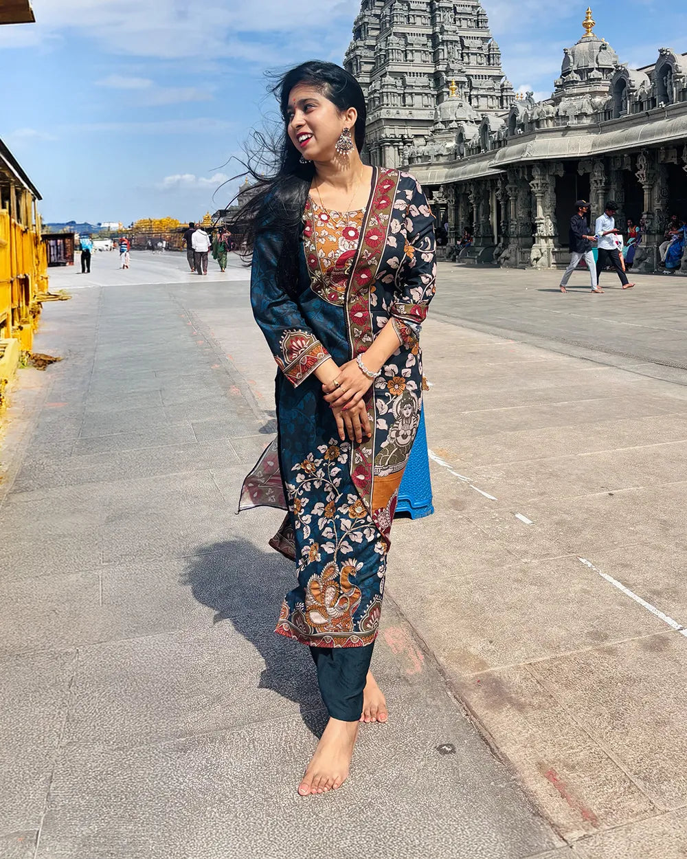 Peacock Blue Kalamakari Set